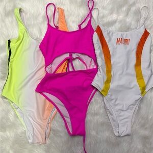 One piece bathing suits set of three size small